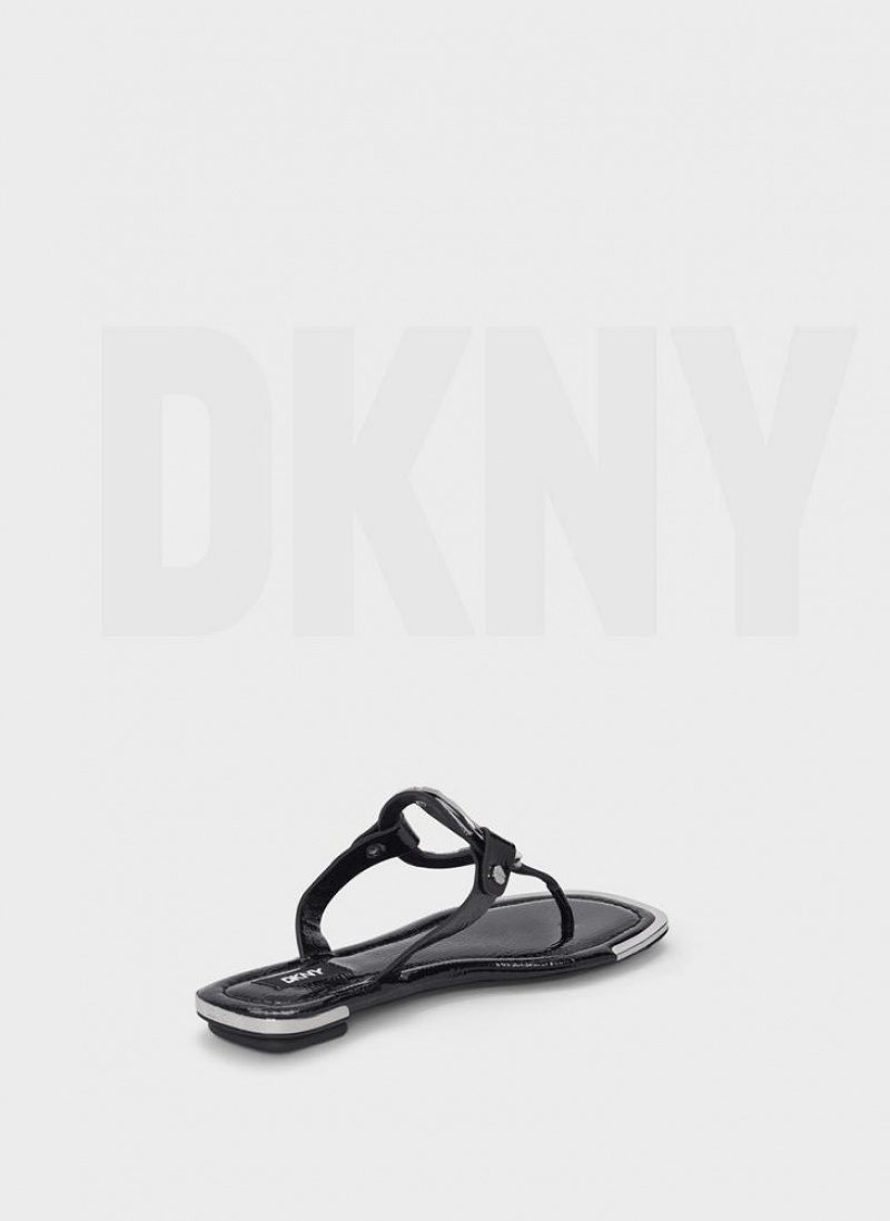 DKNY Hartford Flip Flops Damen Schwarz | Austria_D0284