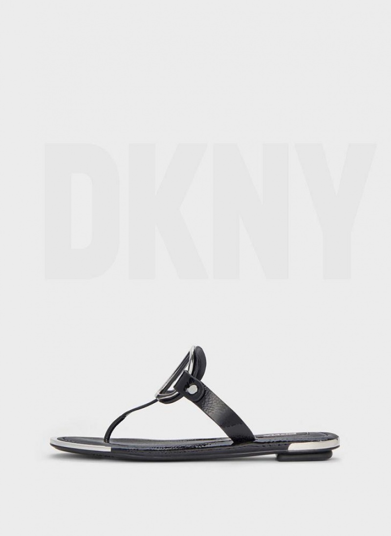 DKNY Hartford Flip Flops Damen Schwarz | Austria_D0284