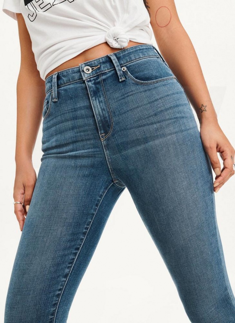 DKNY High Rise Schlank Jeans Damen Blau | Austria_D0436