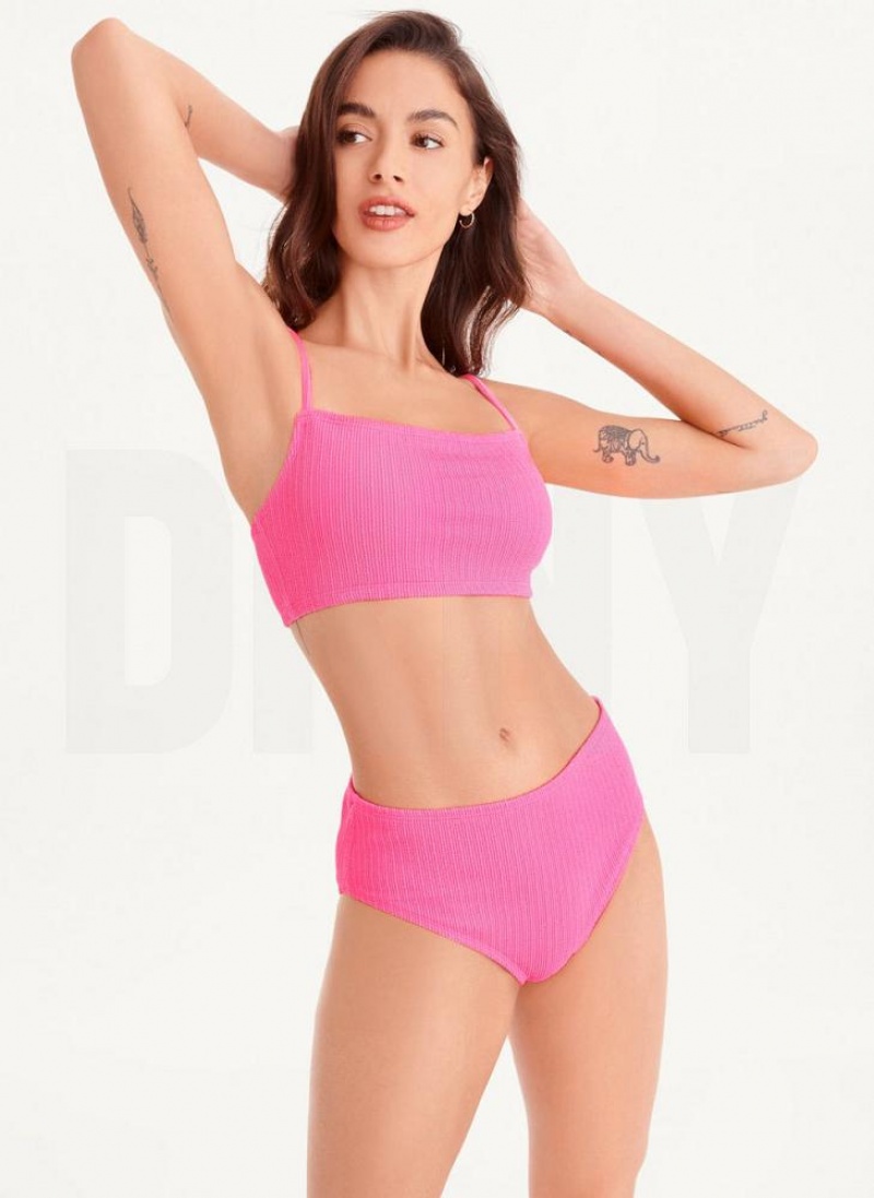 DKNY High Waisted Bikinihose Damen Rosa | Austria_D1258