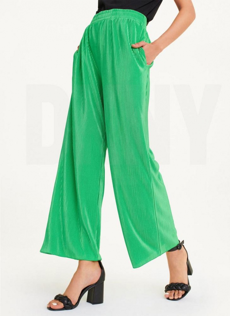 DKNY High Waisted Falten Flare Hose Damen Grün | Austria_D0978