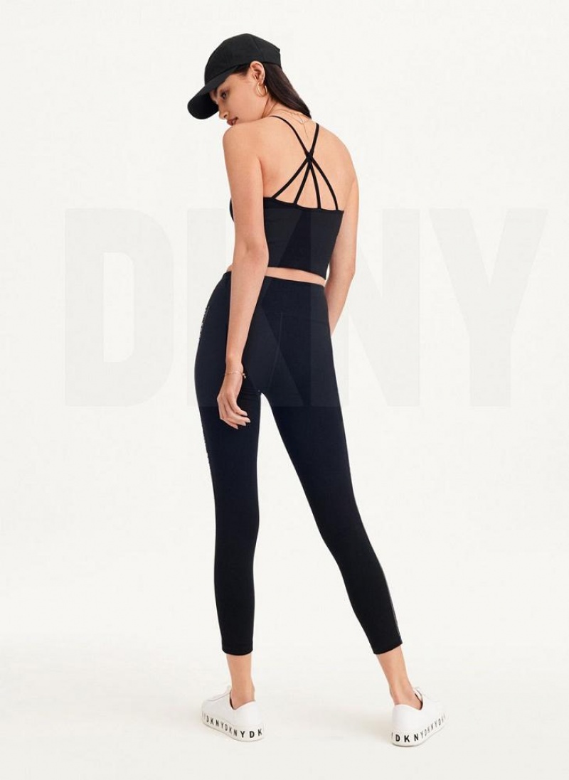 DKNY High-waisted Logo Taping Leggings Damen Schwarz | Austria_D0557