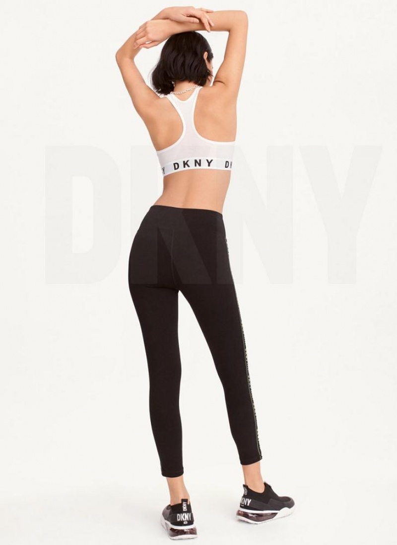 DKNY High-waisted Logo Taping Leggings Damen Hellgrün | Austria_D0538