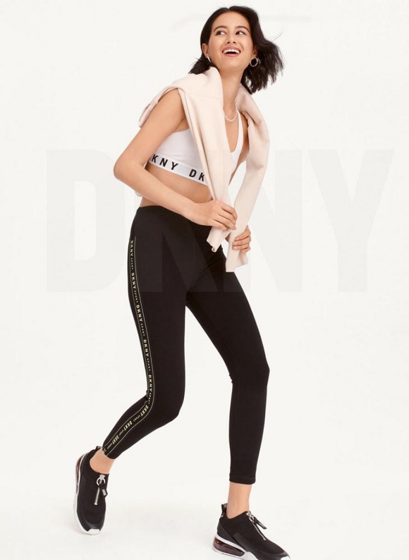 DKNY High-waisted Logo Taping Leggings Damen Hellgrün | Austria_D0538