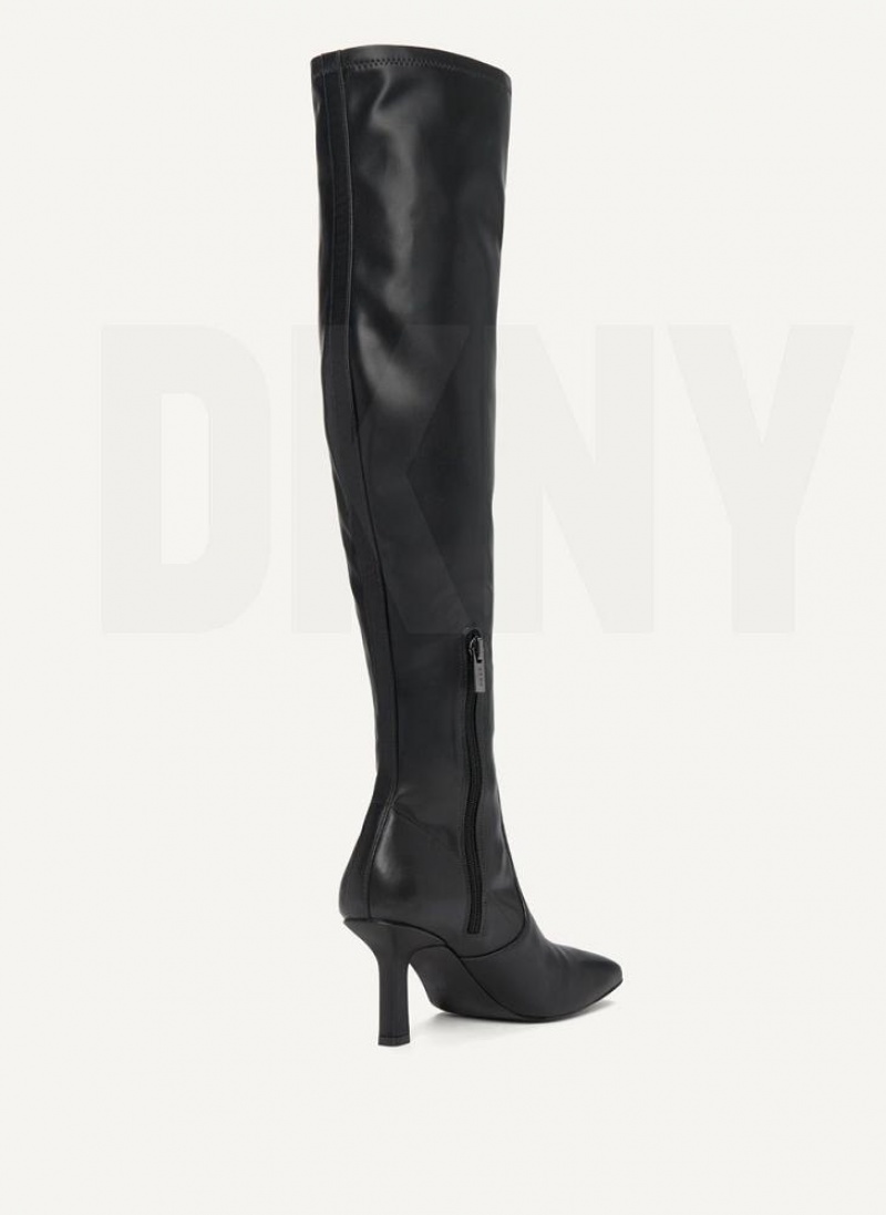 DKNY Hohe Stretch Stiefel Damen Schwarz | Austria_D0776