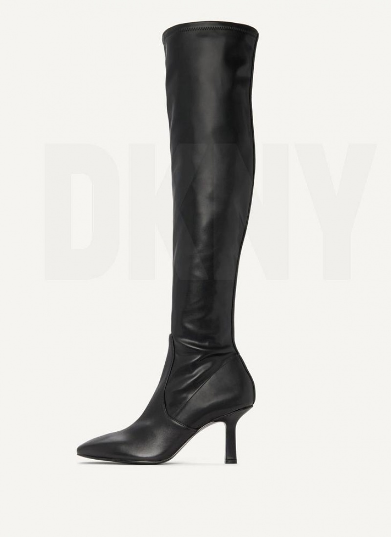 DKNY Hohe Stretch Stiefel Damen Schwarz | Austria_D0776