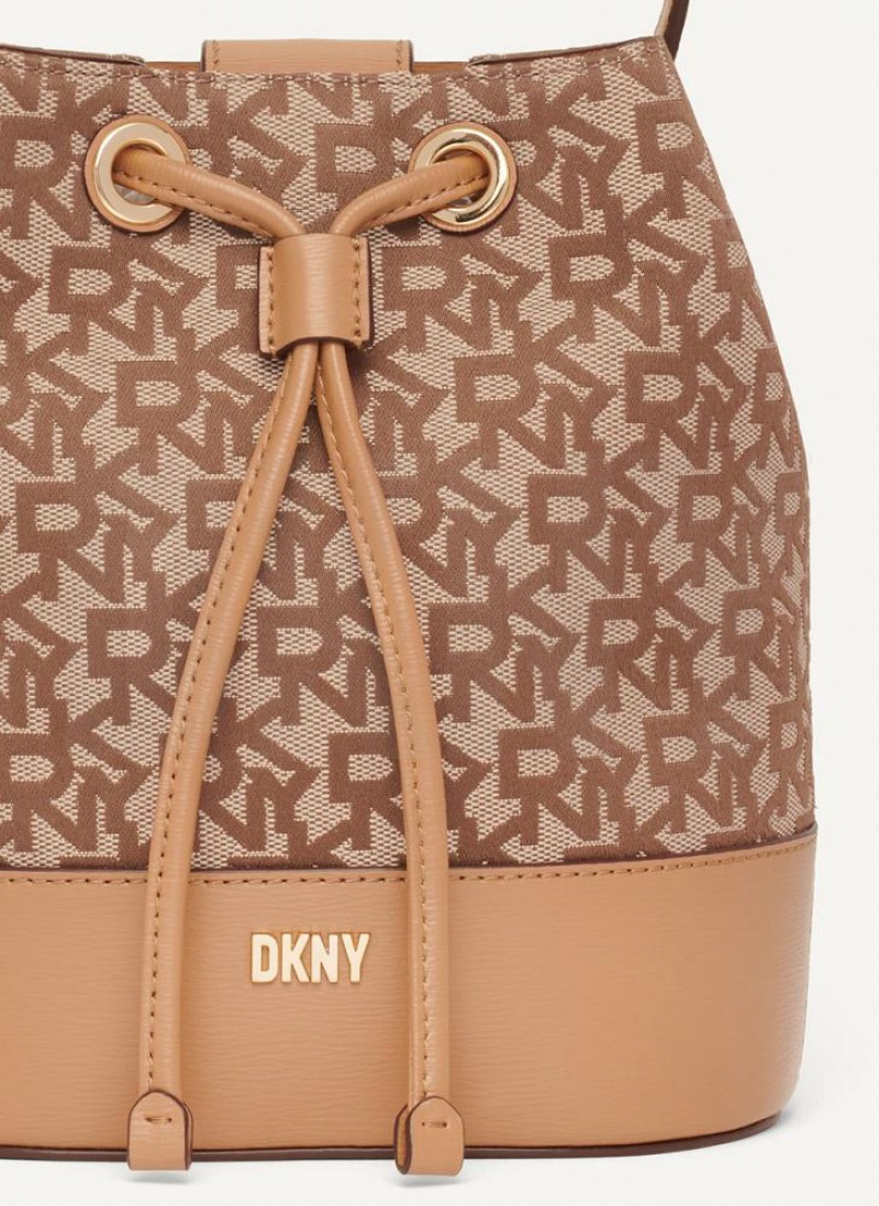 DKNY Inessa Bucket Umhängetasche Damen Braun | Austria_D1280