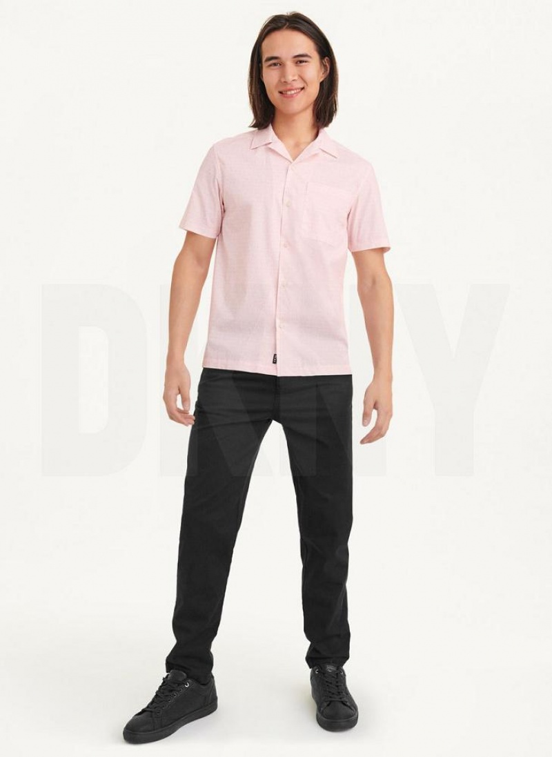 DKNY Interlocking Allover Logo Hemd Herren Rosa | Austria_D1012