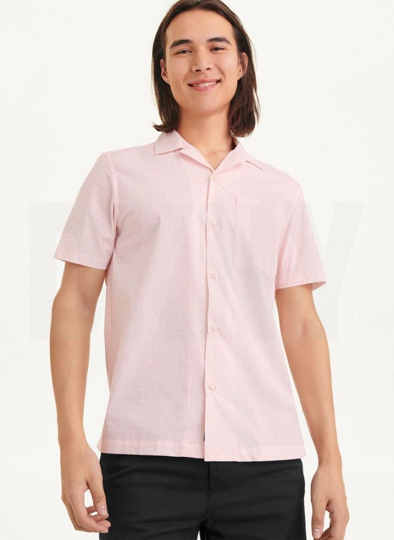 DKNY Interlocking Allover Logo Hemd Herren Rosa | Austria_D1012