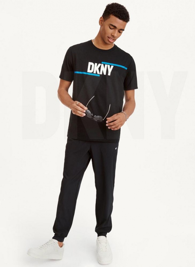 DKNY Irregular Lines T-shirts Herren Schwarz | Austria_D0212