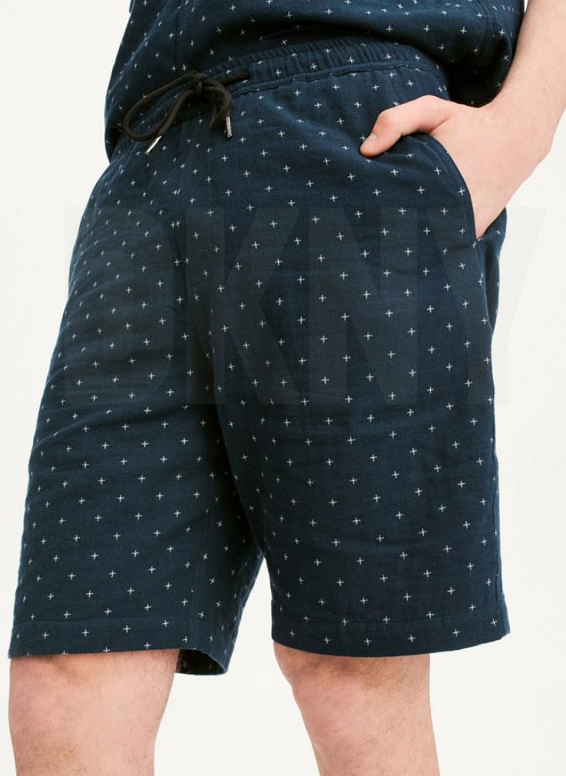 DKNY Jacquard Kurze Hose Herren Navy | Austria_D1293