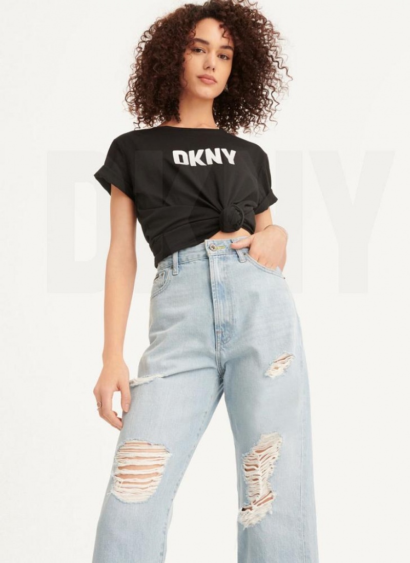 DKNY Kent High Rise Distressed Jeans Damen Waschen | Austria_D1561