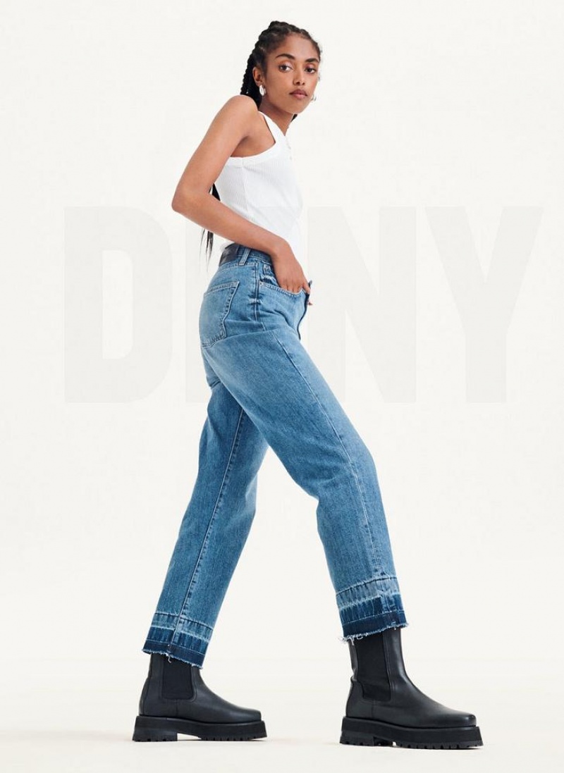 DKNY Kent High Rise Gerade Leg Jeans Damen Hellwaschen | Austria_D1470