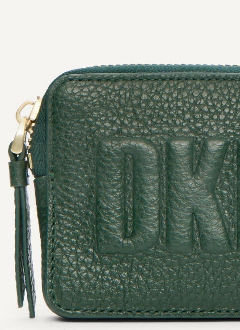 DKNY Keyfob Cardcase Raised Logo Geldbörse Damen Grün | Austria_D1245