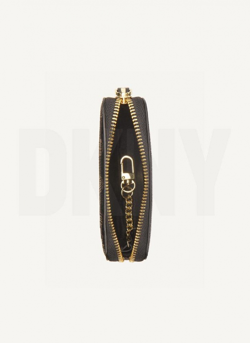 DKNY Keyfob Cardcase - Logo Pvc Geldbörse Damen Schwarz | Austria_D1156