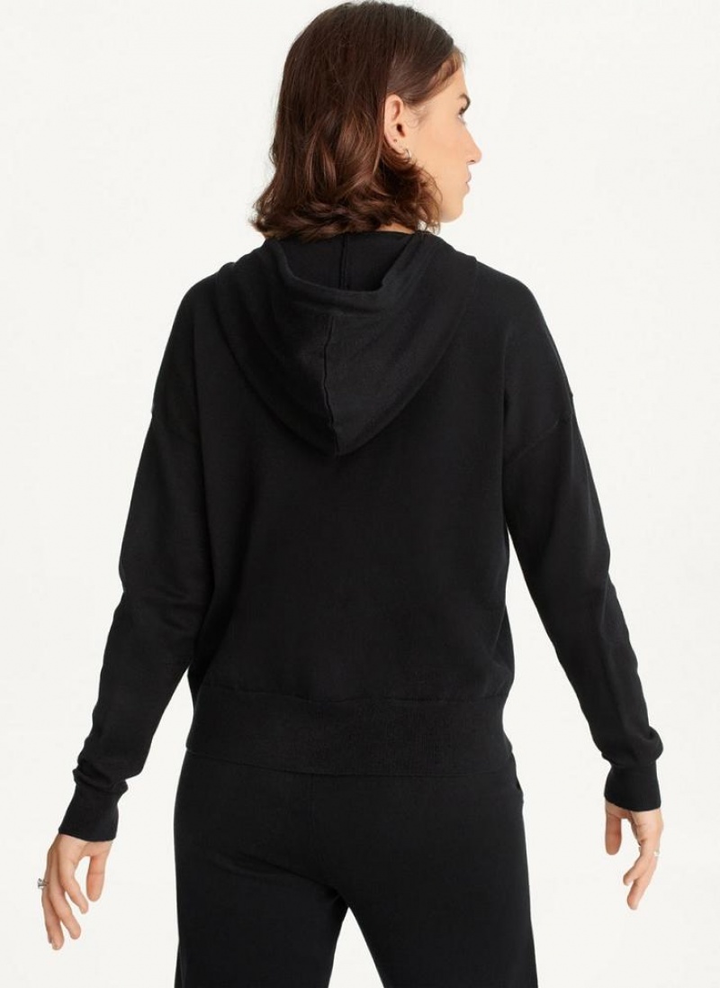 DKNY Knit Hoodies Damen Schwarz | Austria_D1331