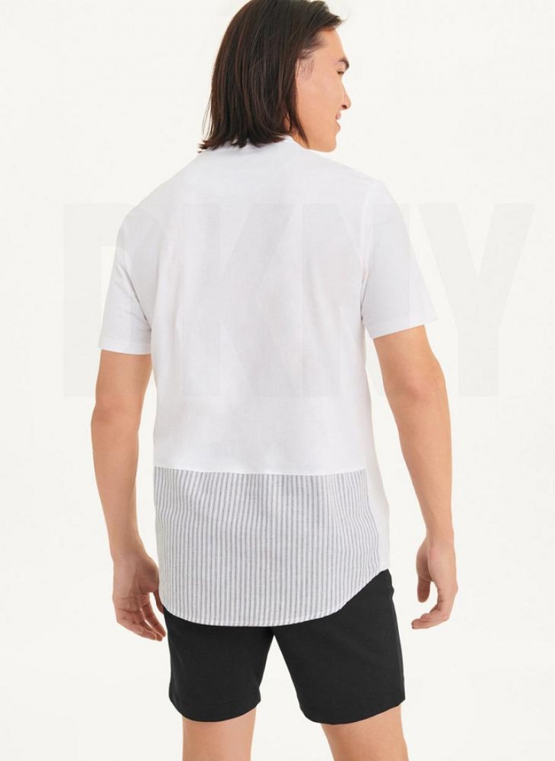 DKNY Kurzes Sleeve Crew Contrast Pocket T-shirts Herren Weiß | Austria_D0915