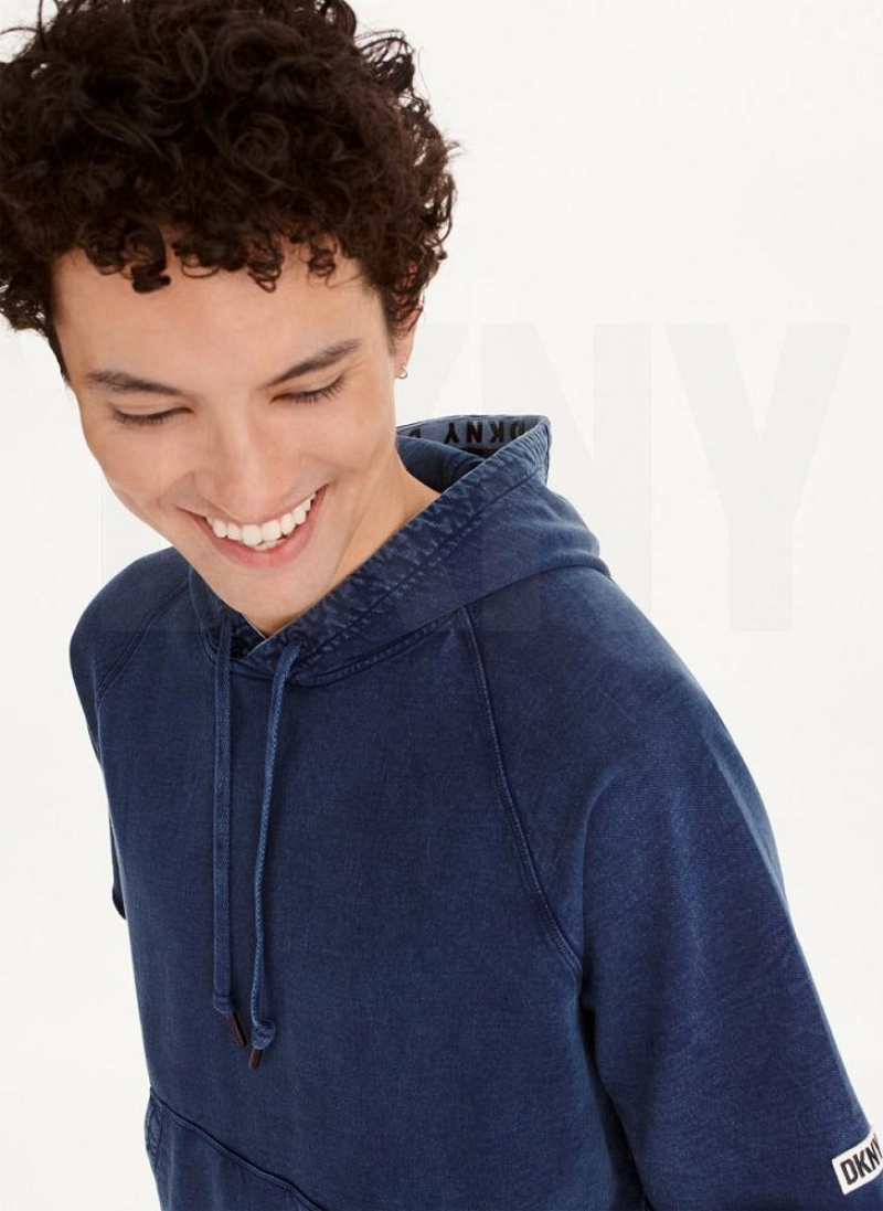 DKNY Kurzes Sleeve Pigment Dye Hoodies Herren Navy | Austria_D0547