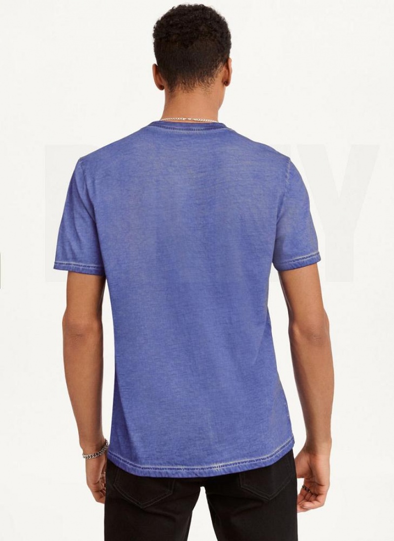 DKNY Layered Mineral Wash T-shirts Herren Tiefesblau | Austria_D1894