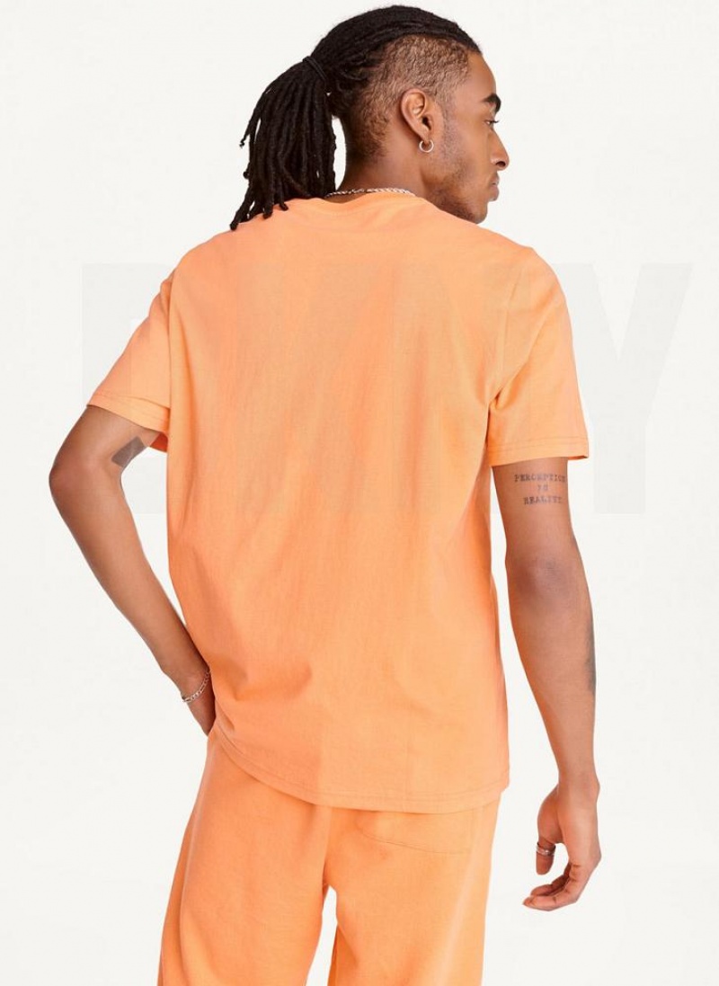 DKNY Left Chest Logo T-shirts Herren Orange | Austria_D1286