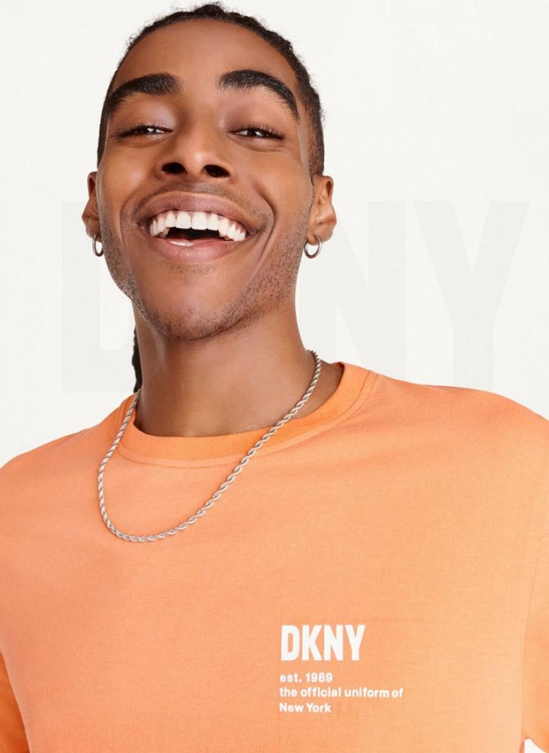 DKNY Left Chest Logo T-shirts Herren Orange | Austria_D1286