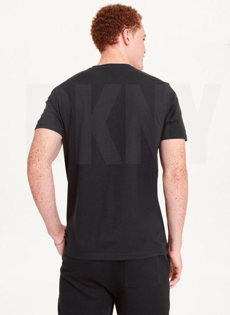 DKNY Left Chest T-shirts Herren Schwarz | Austria_D0887