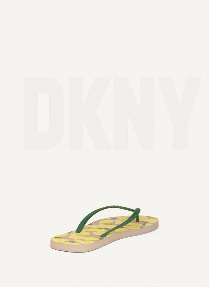 DKNY Lemon Flip Flops Herren Zitrone | Austria_D0463