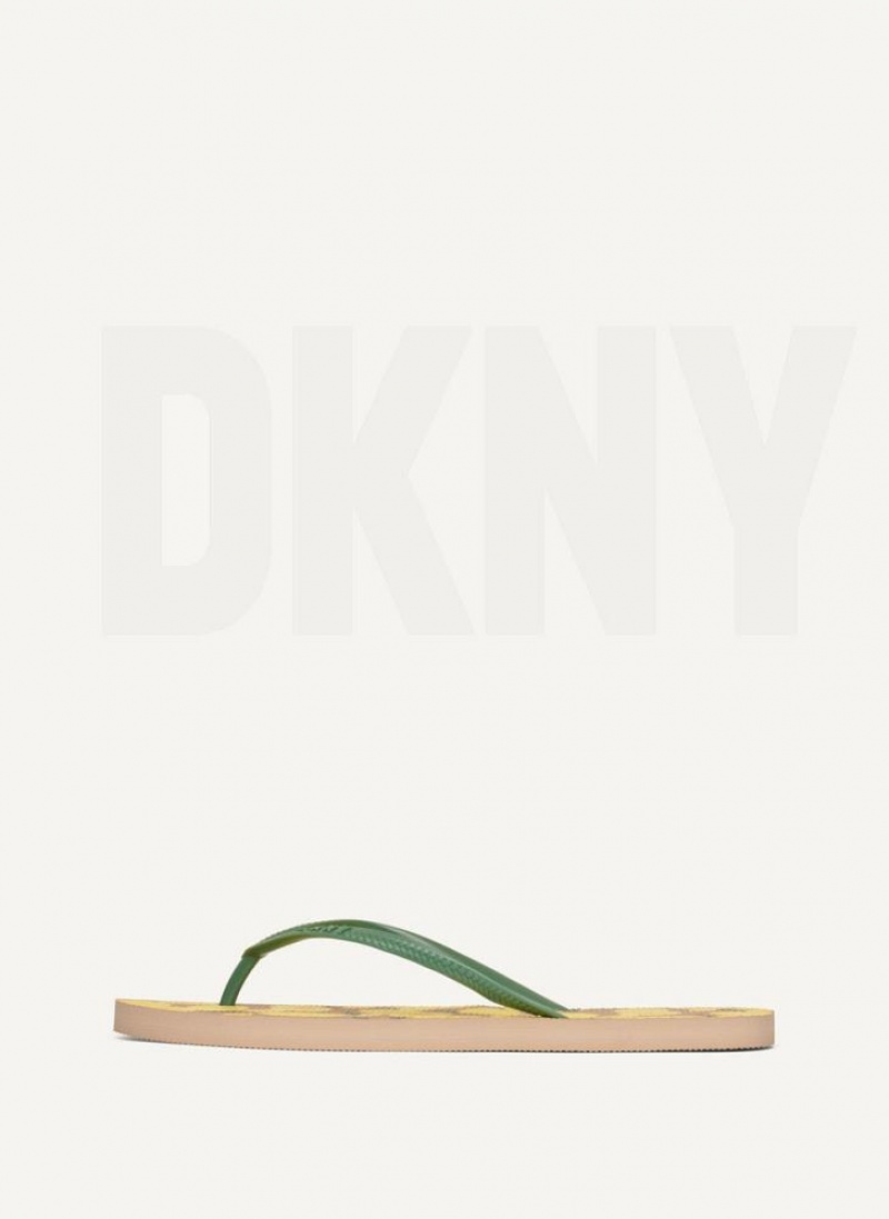 DKNY Lemon Flip Flops Herren Zitrone | Austria_D0463