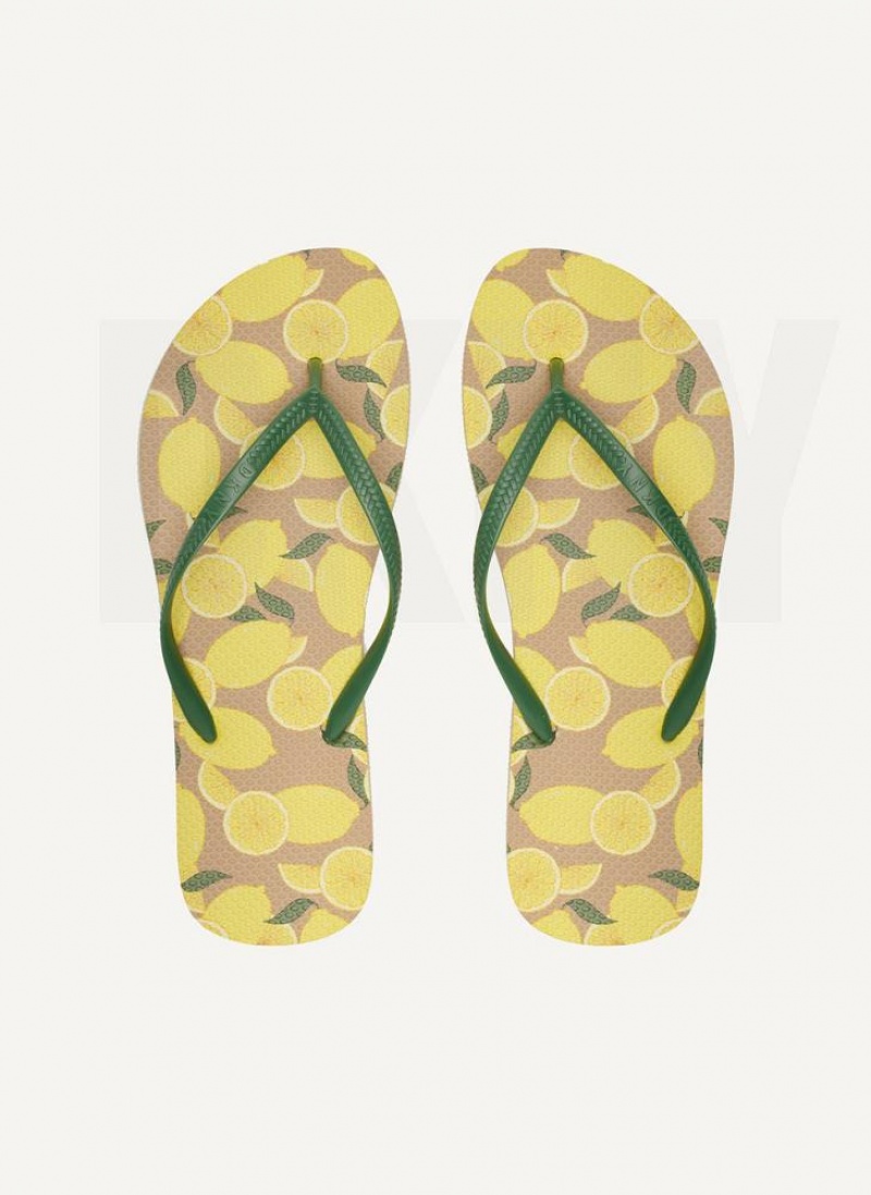 DKNY Lemon Flip Flops Herren Zitrone | Austria_D0463