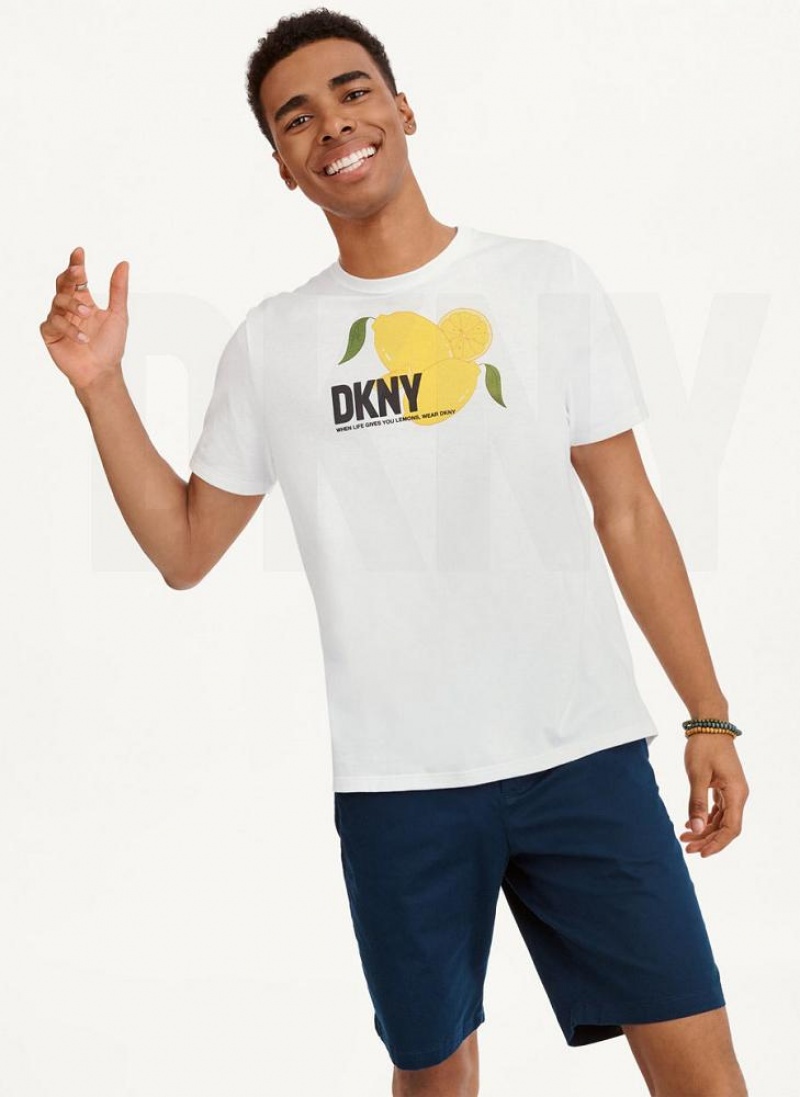 DKNY Lemon T-shirts Herren Weiß | Austria_D0702