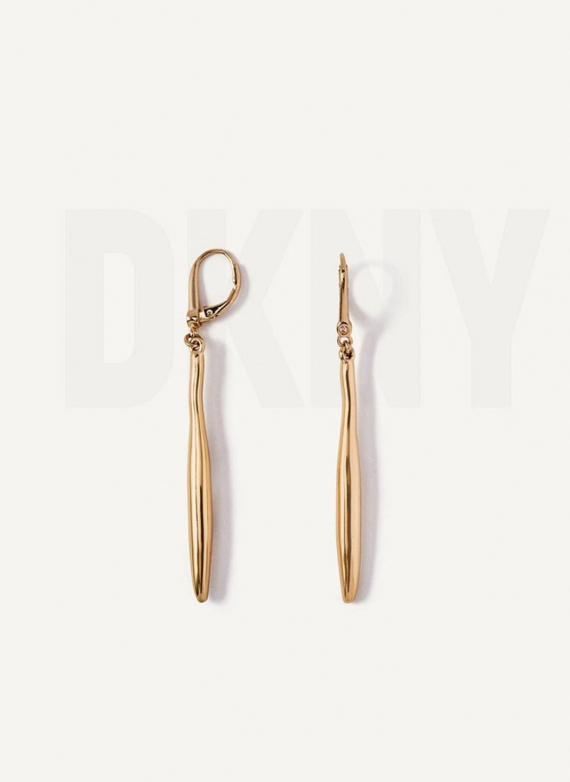 DKNY Linear Drop Ohrringe Damen Gold | Austria_D1481