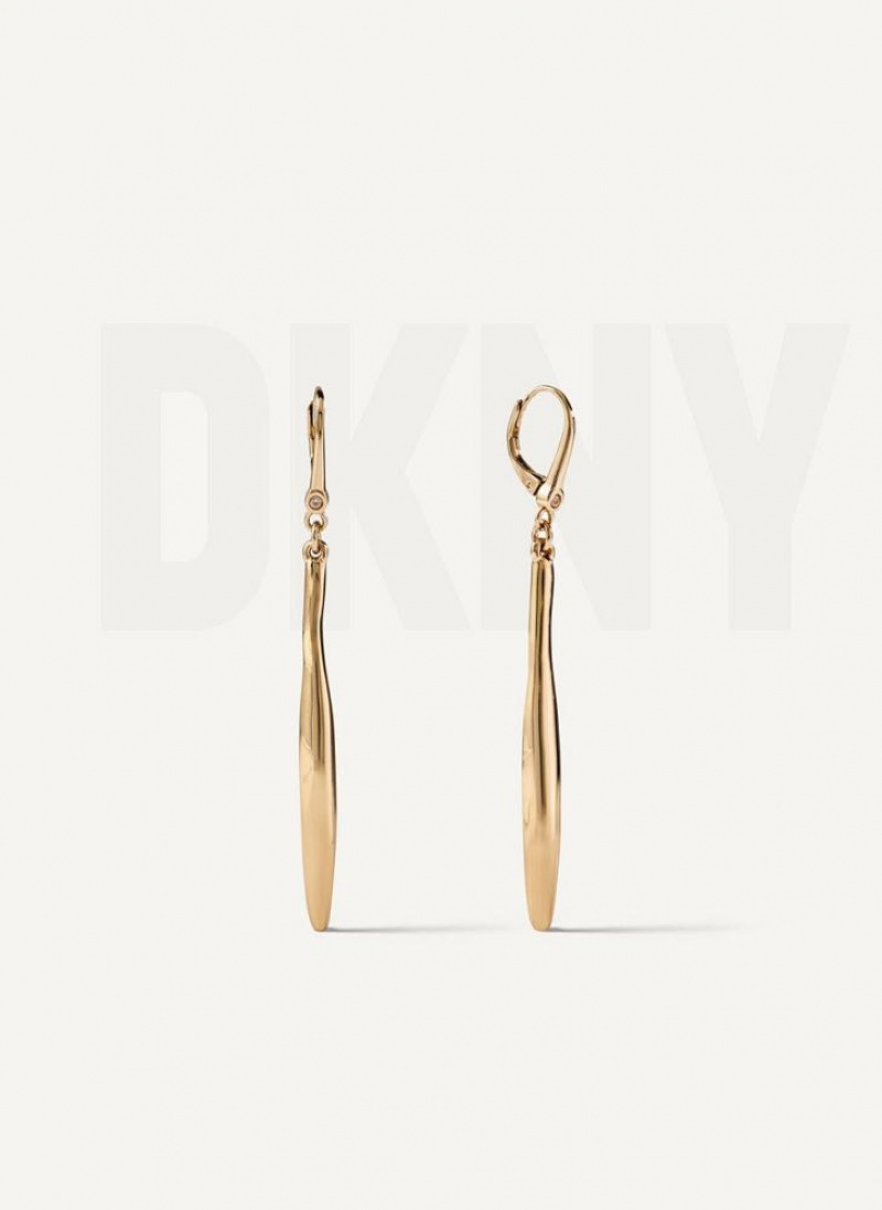 DKNY Linear Drop Ohrringe Damen Gold | Austria_D1481