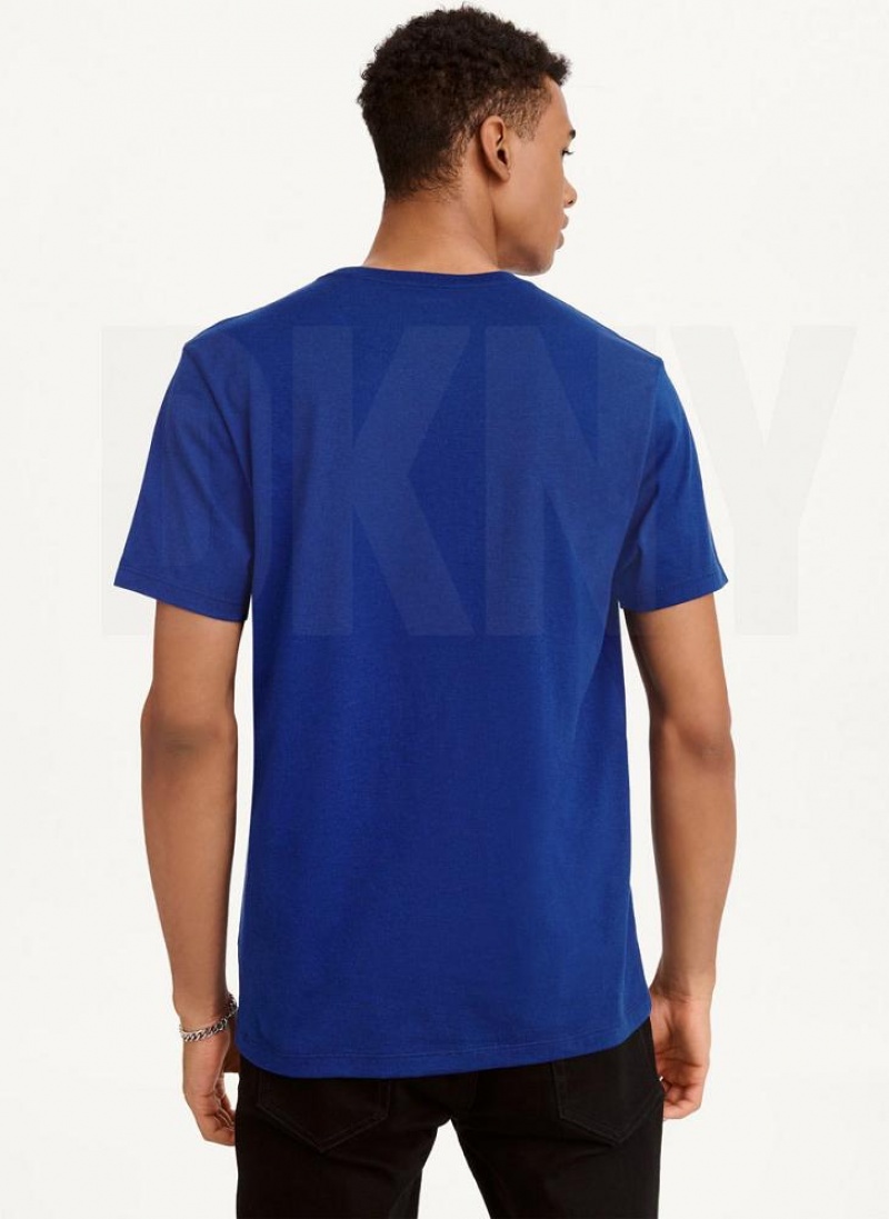 DKNY Logo Cross Bar T-shirts Herren Tiefesblau | Austria_D1380