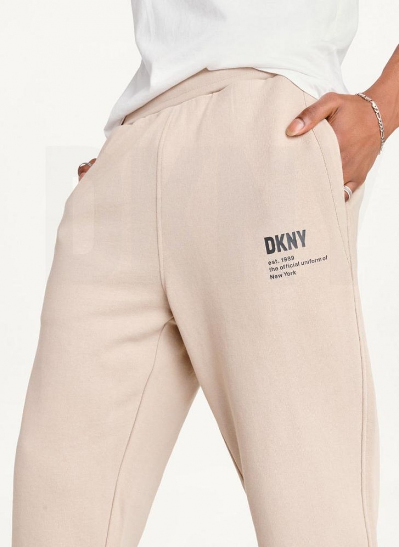 DKNY Logo Hose Herren Khaki | Austria_D0851