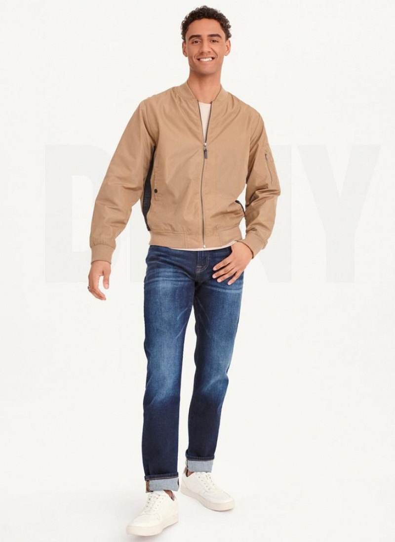 DKNY Logo Tape Bomber Jacken Herren Braun | Austria_D0326