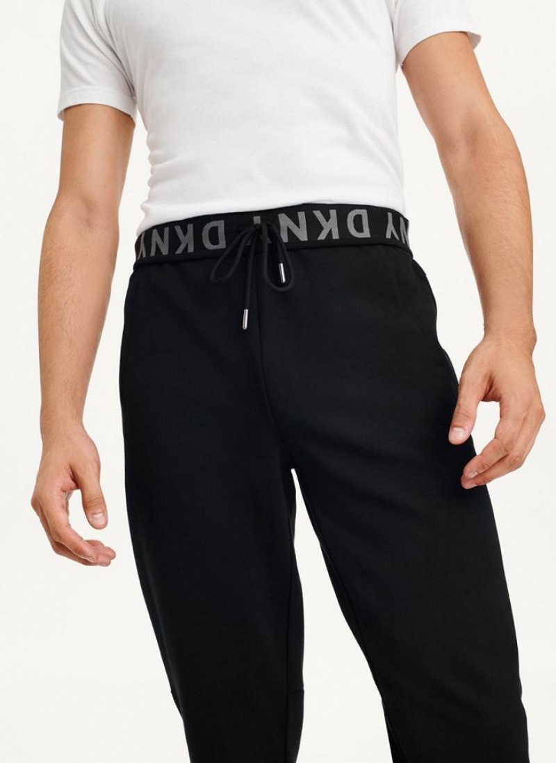 DKNY Logo Waistband Jogginghose Herren Schwarz | Austria_D0574