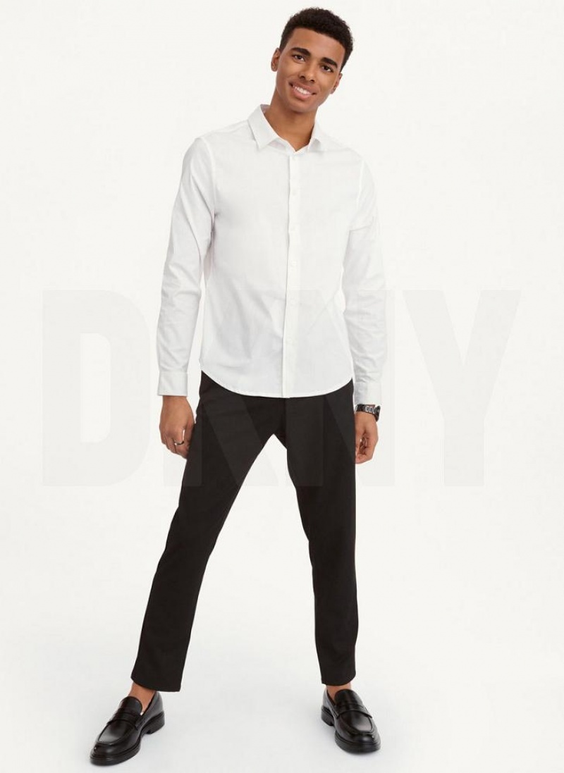 DKNY Long Sleeve Button Down Hemd Herren Weiß | Austria_D1821