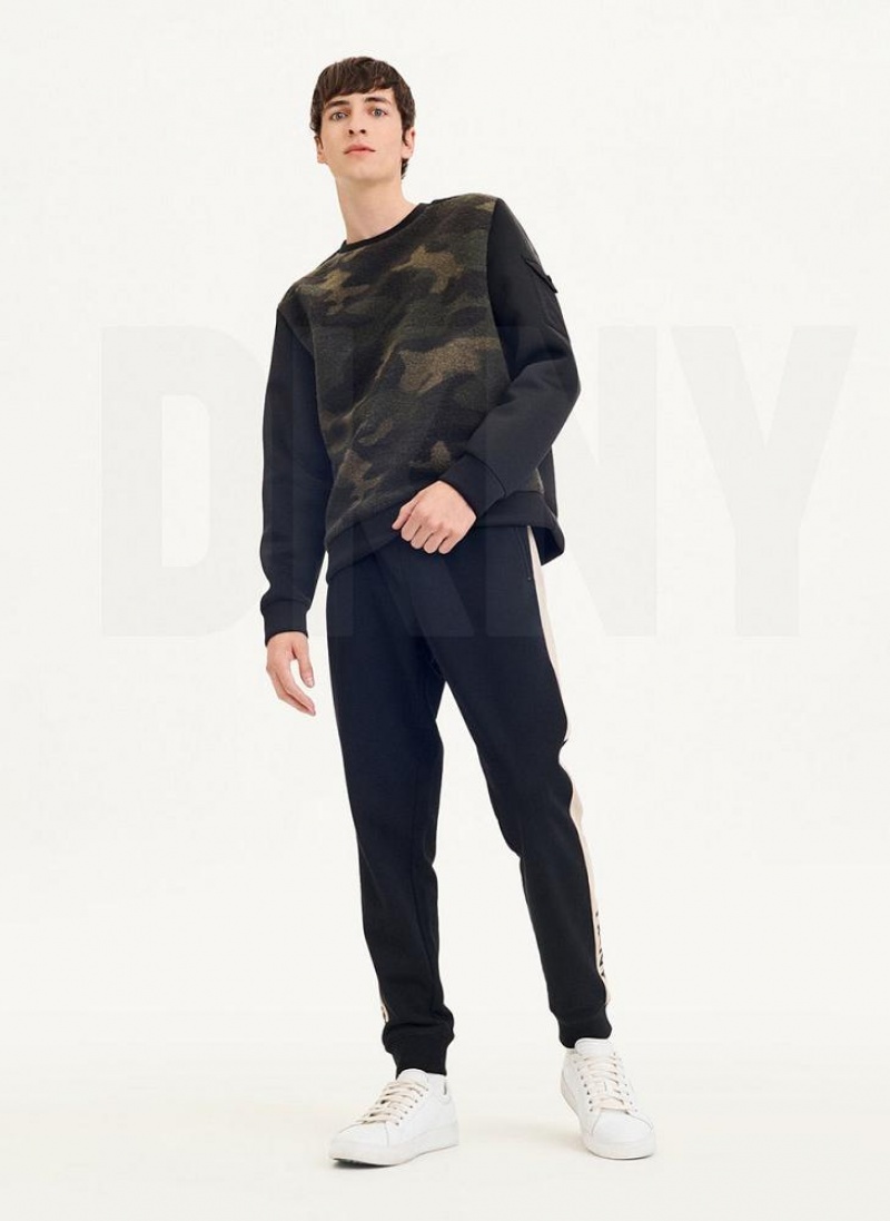 DKNY Long Sleeve Camo Neoprene Sleeve Crewneck Sweatshirts Herren Camouflage | Austria_D0386