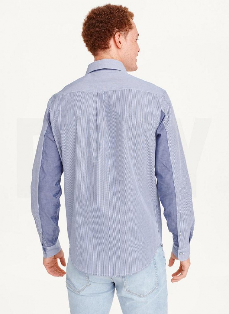 DKNY Long Sleeve Hemd Herren Blau | Austria_D0293