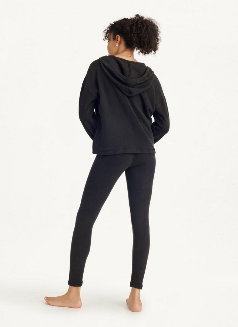 DKNY Long Sleeve Mit Kapuze Top And Legging Set Pyjama Damen Schwarz | Austria_D0417