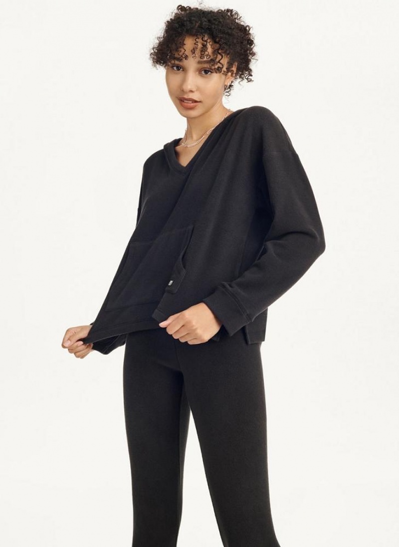 DKNY Long Sleeve Mit Kapuze Top And Legging Set Pyjama Damen Schwarz | Austria_D0417