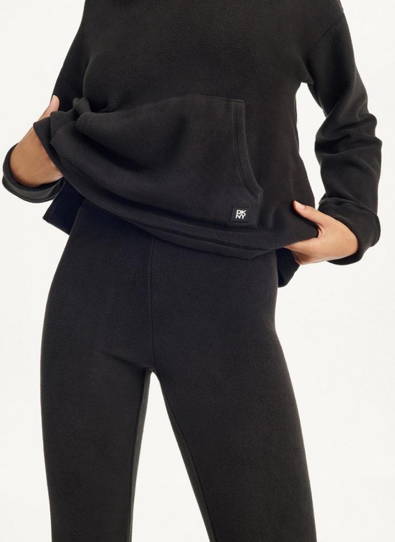 DKNY Long Sleeve Mit Kapuze Top And Legging Set Pyjama Damen Schwarz | Austria_D0417