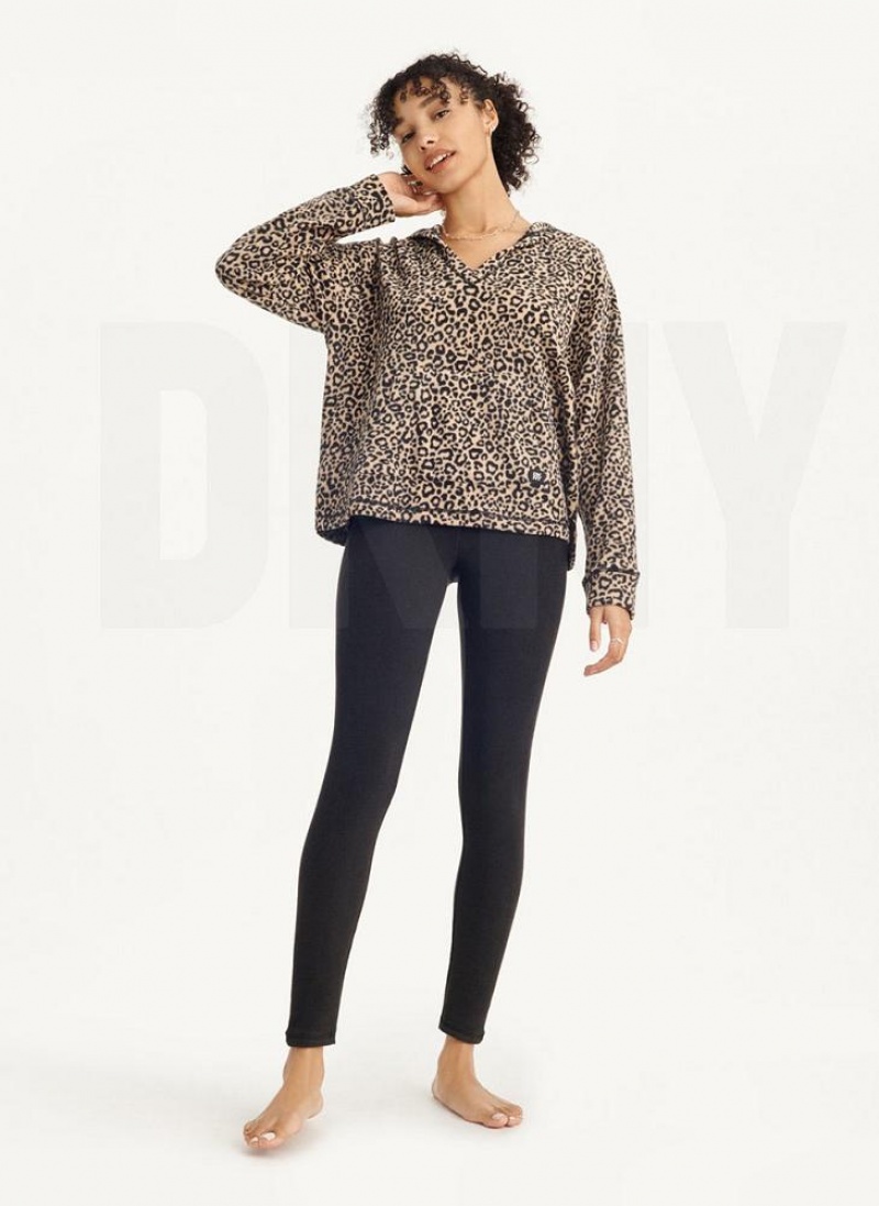 DKNY Long Sleeve Mit Kapuze Top And Legging Set Pyjama Damen Braun | Austria_D1646