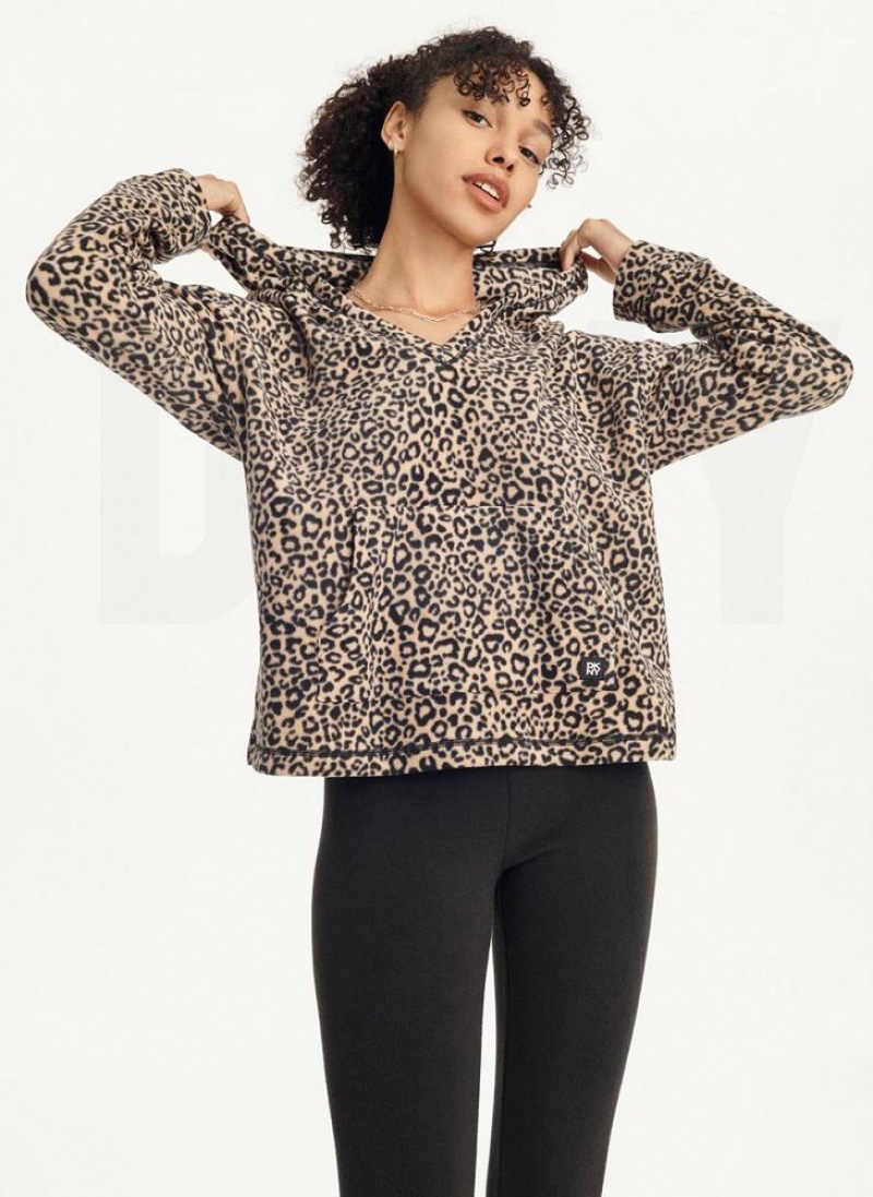 DKNY Long Sleeve Mit Kapuze Top And Legging Set Pyjama Damen Braun | Austria_D1646