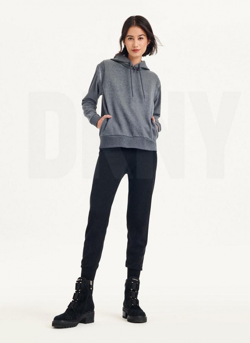 DKNY Long Sleeve Reißverschluss Shoulder With Detachable Hoodies Damen Grau | Austria_D1362