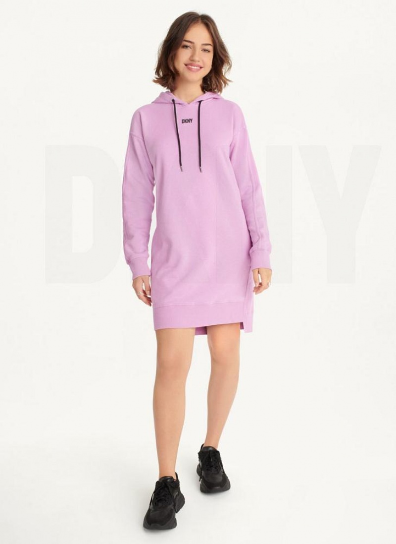 DKNY Long Sleeve Sneaker Kleid Damen Rosa | Austria_D1785