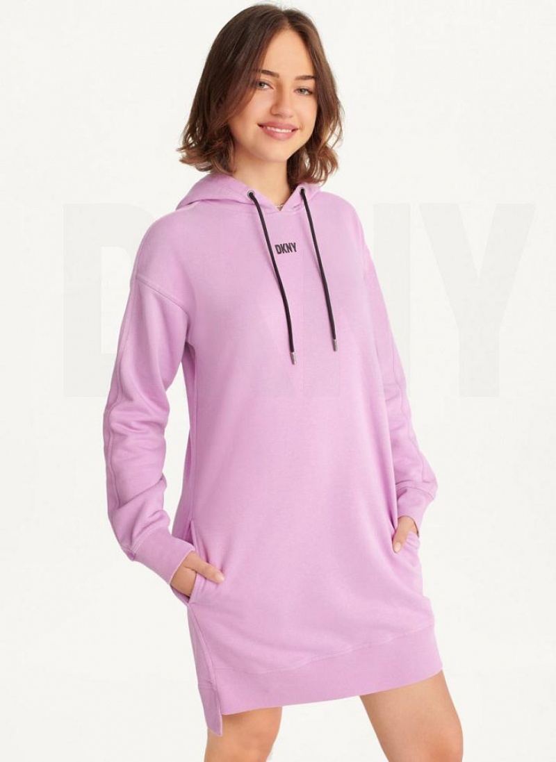 DKNY Long Sleeve Sneaker Kleid Damen Rosa | Austria_D1785