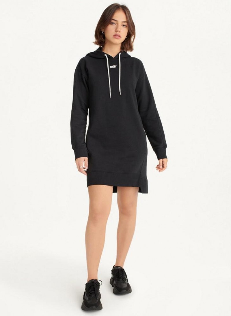 DKNY Long Sleeve Sneaker Kleid Damen Schwarz | Austria_D1742