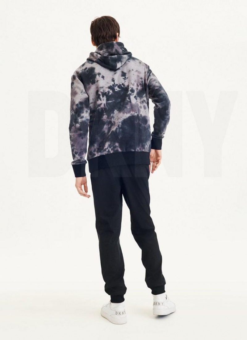 DKNY Long Sleeve Tie Dye With Nylon Trim Hoodies Herren Grau | Austria_D0789