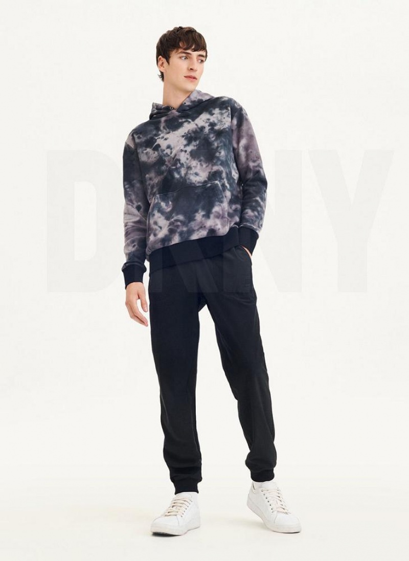 DKNY Long Sleeve Tie Dye With Nylon Trim Hoodies Herren Grau | Austria_D0789